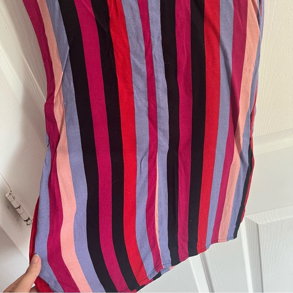 Reformation Multi-Stripe Mini Dress in Red, Pink, Lavender, Black - Picture 5 of 8